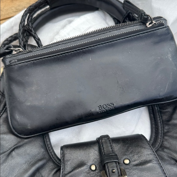 BOSS Black leather TOTE Hugo Boss purse - Picture 13 of 14